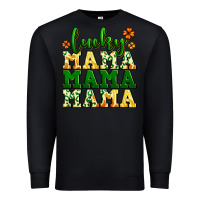 Black lucky mama mama mama  St. Patrick's Premium Sweatshirt - LillyAllenDesigns