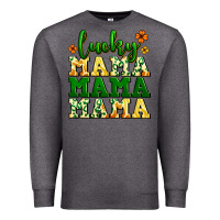 Charcoal Heather lucky mama mama mama  St. Patrick's Premium Sweatshirt - LillyAllenDesigns