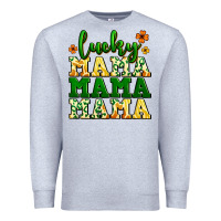 Heather Grey lucky mama mama mama  St. Patrick's Premium Sweatshirt - LillyAllenDesigns