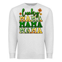 Oatmeal Heather lucky mama mama mama  St. Patrick's Premium Sweatshirt - LillyAllenDesigns