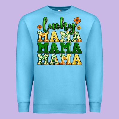 Lucky Mama Mama Mama  St. Patrick's Premium Sweatshirt Designed By Lillyallendesigns