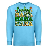 Ocean Blue lucky mama mama mama  St. Patrick's Premium Sweatshirt - LillyAllenDesigns