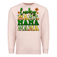 Pale Pink lucky mama mama mama  St. Patrick's Premium Sweatshirt - LillyAllenDesigns