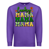 Purple lucky mama mama mama  St. Patrick's Premium Sweatshirt - LillyAllenDesigns