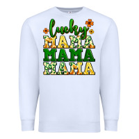 White lucky mama mama mama  St. Patrick's Premium Sweatshirt - LillyAllenDesigns