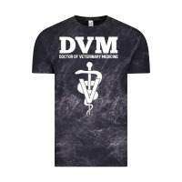 Cloud Black Doctor of Veterinary Medicine DVM Veterinarian Vet Tech Vintage Tee - FloraArt