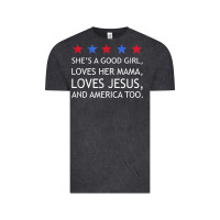 Vintage Black she's a good girl, she's loves her mama, loves jesus t shirt Vintage Tee - FloraArt