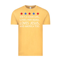 Vintage Mustard she's a good girl, she's loves her mama, loves jesus t shirt Vintage Tee - FloraArt