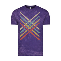 Cloud Purple retro vintage drummer tshirt 70s 80s distressed drum sticks long sleev Vintage Tee - FloraArt