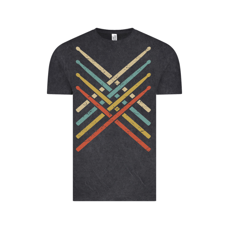 Retro Vintage Drummer Tshirt 70s 80s Distressed Drum Sticks Long Sleev Vintage Tee by FloraArt | Teevron