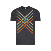 Vintage Black retro vintage drummer tshirt 70s 80s distressed drum sticks long sleev Vintage Tee - FloraArt