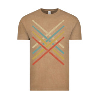Vintage Coffee retro vintage drummer tshirt 70s 80s distressed drum sticks long sleev Vintage Tee - FloraArt