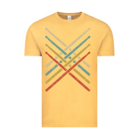 Vintage Mustard retro vintage drummer tshirt 70s 80s distressed drum sticks long sleev Vintage Tee - FloraArt
