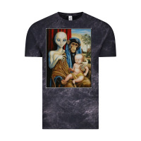Cloud Black alien chimp baby religion conspiracy poster Vintage Tee - FloraArt