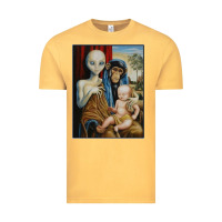 Vintage Mustard alien chimp baby religion conspiracy poster Vintage Tee - FloraArt