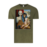 Vintage Olive alien chimp baby religion conspiracy poster Vintage Tee - FloraArt