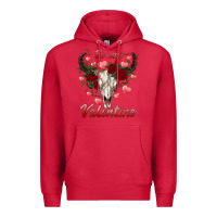 Cardinal be my valentine bull skull Premium Hoodie - RanaPortraitStore