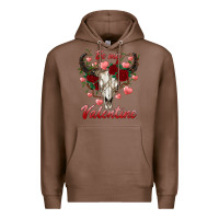 Chestnut be my valentine bull skull Premium Hoodie - RanaPortraitStore