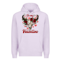 Lilac be my valentine bull skull Premium Hoodie - RanaPortraitStore