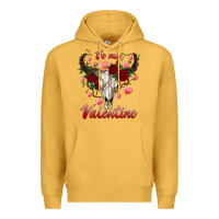 Mustard be my valentine bull skull Premium Hoodie - RanaPortraitStore