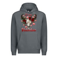 Rock be my valentine bull skull Premium Hoodie - RanaPortraitStore