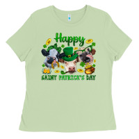 Matcha Happy Saint Patrick'S Day With Clover Ladies Tee - BundleAndBundleShop