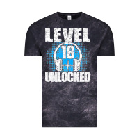Cloud Black Level 18 Unlocked Birthday 18 Years Gamer Premium T Shirt Vintage Tee - FloraArt