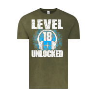 Level 18 Unlocked Birthday 18 Years Gamer Premium T Shirt Vintage Tee | Teevron