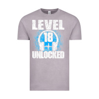 Vintage Zinc Level 18 Unlocked Birthday 18 Years Gamer Premium T Shirt Vintage Tee - FloraArt