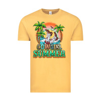 Vintage Mustard Cowgirl summer Vintage Tee - NancyCooperArtShop