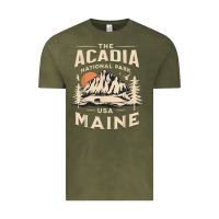 Vintage Olive acadia national park maine nature hike outdoors vintage t shirt Vintage Tee - ArtMosaic