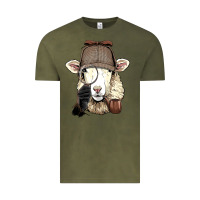 Vintage Olive Detective Sheep Lamb Spy Investigator Farmer Sheep Lover 53 Vintage Tee - ArtMosaic