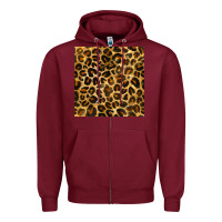 Burgundy leopard seamless pattern Zipper Hoodie - BundleAndBundleShop