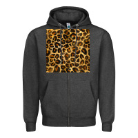 Charcoal Heather leopard seamless pattern Zipper Hoodie - BundleAndBundleShop