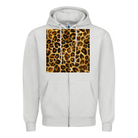 Dove Grey leopard seamless pattern Zipper Hoodie - BundleAndBundleShop