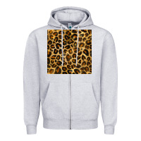 Heather Grey leopard seamless pattern Zipper Hoodie - BundleAndBundleShop