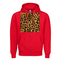Red leopard seamless pattern Zipper Hoodie - BundleAndBundleShop