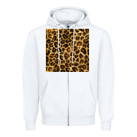 White leopard seamless pattern Zipper Hoodie - BundleAndBundleShop