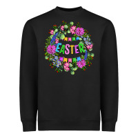 Black Easter Day Flower Easter Heavyweight Sweatshirt - OliviaCreatesArt