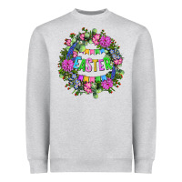 Heather Grey Easter Day Flower Easter Heavyweight Sweatshirt - OliviaCreatesArt
