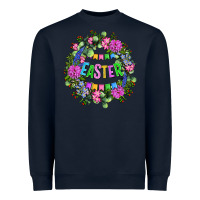 Navy Easter Day Flower Easter Heavyweight Sweatshirt - OliviaCreatesArt