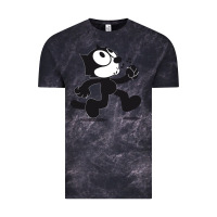 Cloud Black felix the cat whistling Vintage Tee - ArtMosaic