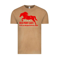 Vintage Camel Red Pony Cafe, Funny cute horse lover Vintage Tee - ArtMosaic