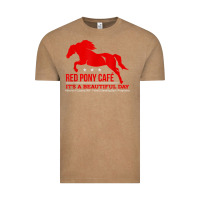 Vintage Coffee Red Pony Cafe, Funny cute horse lover Vintage Tee - ArtMosaic