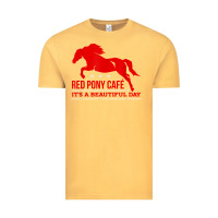 Vintage Mustard Red Pony Cafe, Funny cute horse lover Vintage Tee - ArtMosaic