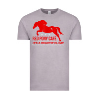 Vintage Zinc Red Pony Cafe, Funny cute horse lover Vintage Tee - ArtMosaic