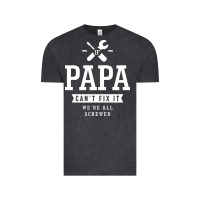 Vintage Black If Papa Can't Fix It We're All Screwed - Fathers Day Vintage Tee - ArtMosaic