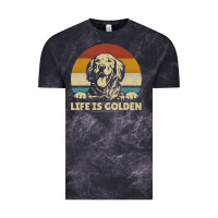 Cloud Black Golden Retriever Dog Life is golden retro vintage Vintage Tee - ArtMosaic