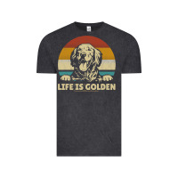 Vintage Black Golden Retriever Dog Life is golden retro vintage Vintage Tee - ArtMosaic