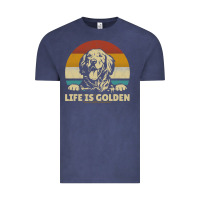 Vintage Denim Golden Retriever Dog Life is golden retro vintage Vintage Tee - ArtMosaic